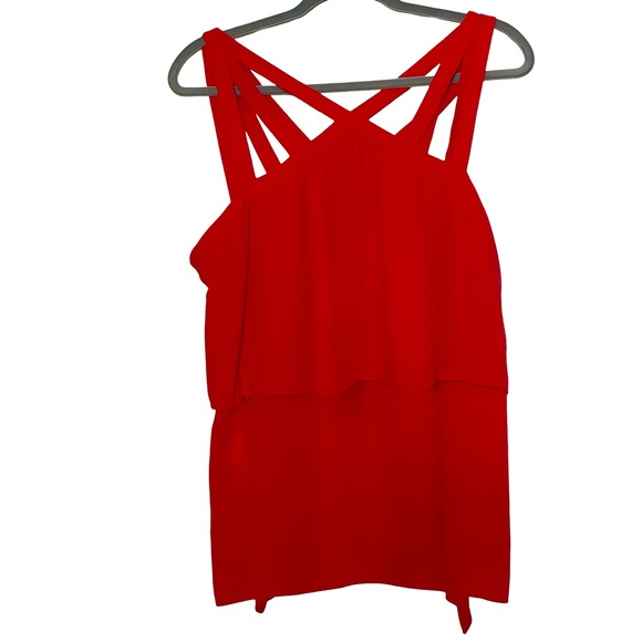 BCBGmaxazria juliya multi-strap layered top poppy size Medium New - Picture 7 of 16